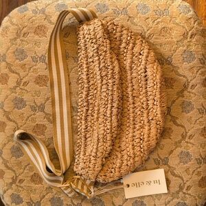 New Lu & Elle Straw Belt Bag Woven Fanny Pack Festival Travel